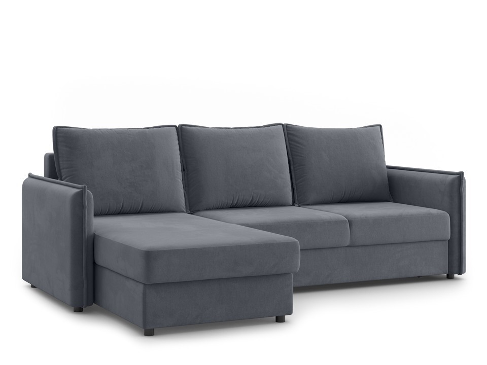 Орматек Угловой диван-кровать Orleans Middle левый правый Ткань Велюр Omega 32 Черный 150x200 74320₽